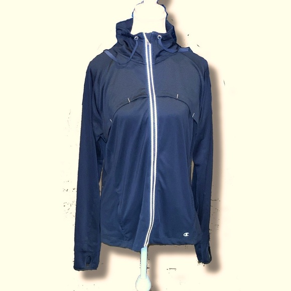 Champion Black Women's Jacket Athletic Sport Jogging Large Zip-up - Picture 1 of 5